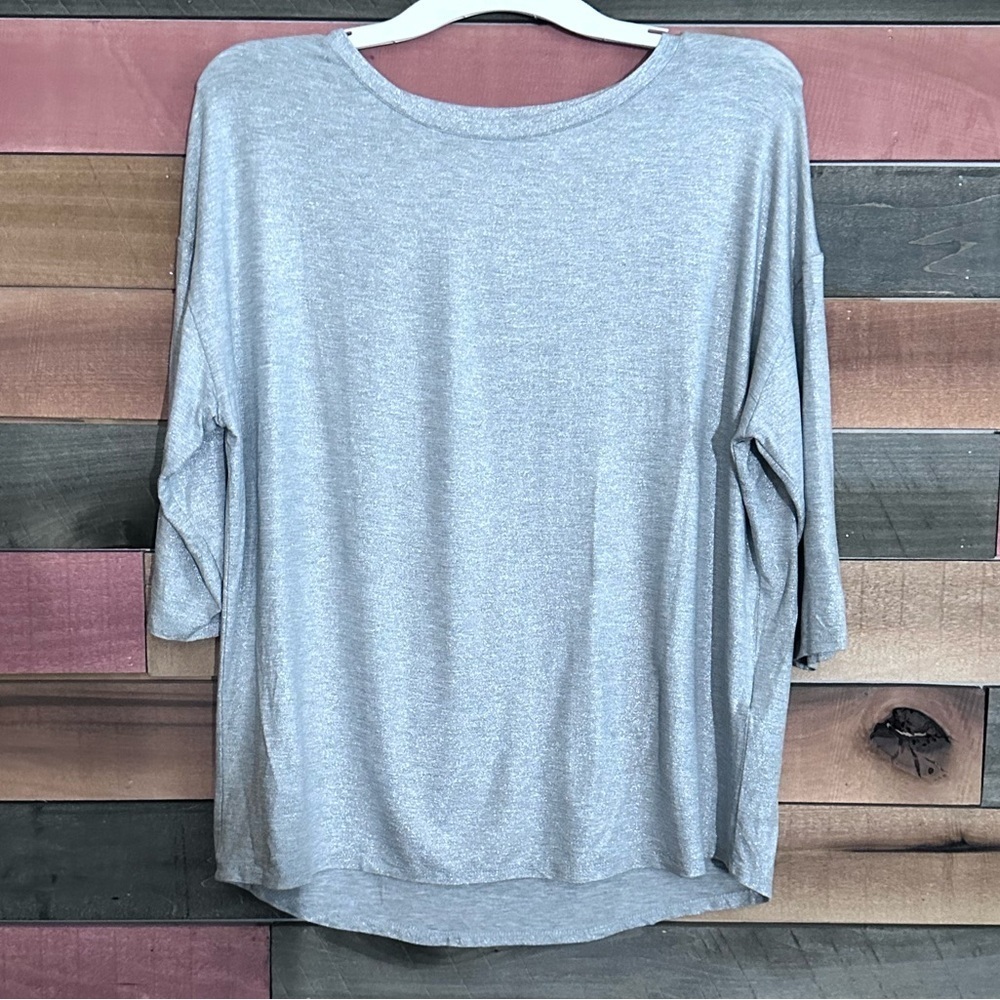 Majestic Filatures Silvery Shiny Stretchy Soft viscose blend T-shirt - Gray - Picture 3 of 9